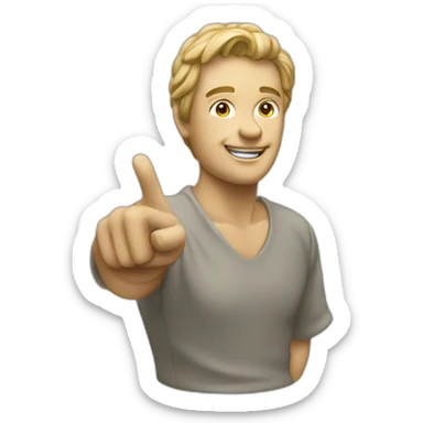 Statue style man pointing sticker