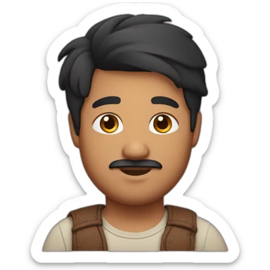 Chubby Indian man with stubble and black short hair sticker
