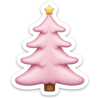 pastel pink christmas tree sticker