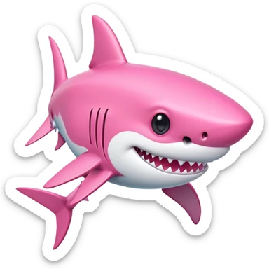 Pink shark with bow  sticker