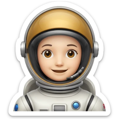 retro robot Astronaut in white EVA suit with clear dome helmet sticker