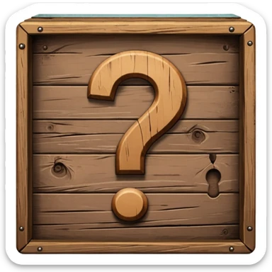 A question mark in a box sticker