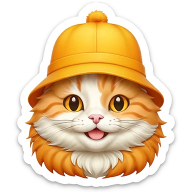 Cheese cat wearing a yellow hat sticker