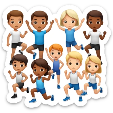  Children are engaged in neuro-exercise. sticker