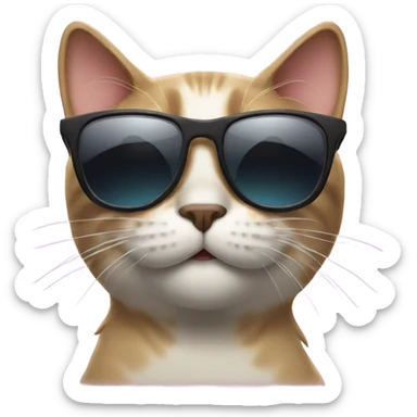 Cat with sunglasses sticker