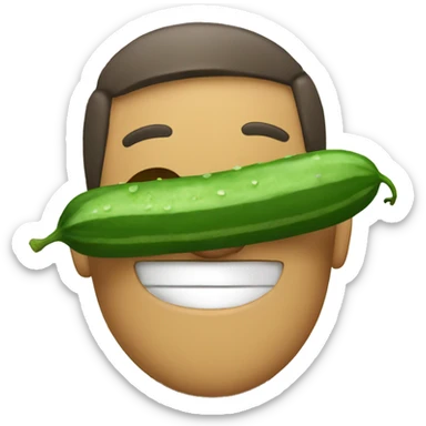 Smiley relaxing wearing cucumbers sticker