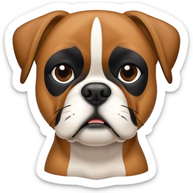 Boxer dog with black face sticker