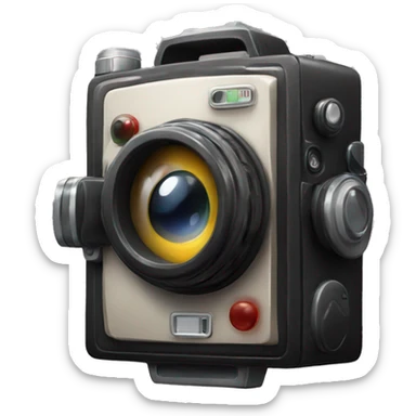 analogue camera with flash sticker