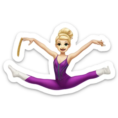 White female Circus artist doing splits on silks sticker