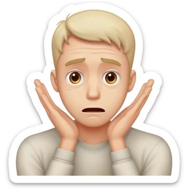 anxious man desperately begging and pleading expression saying please don't leave me sticker