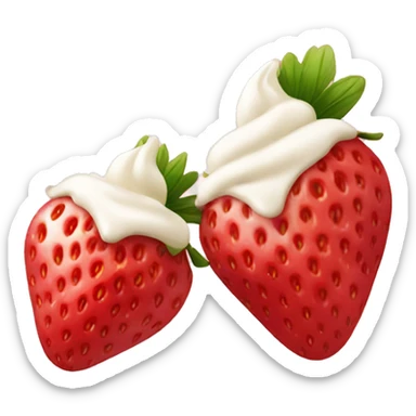 strawberries with cream sticker