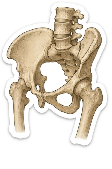 Bacino anatomico ruotato in senso orario sticker