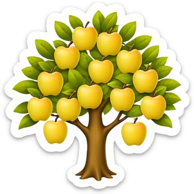 tree with yellow apples sticker