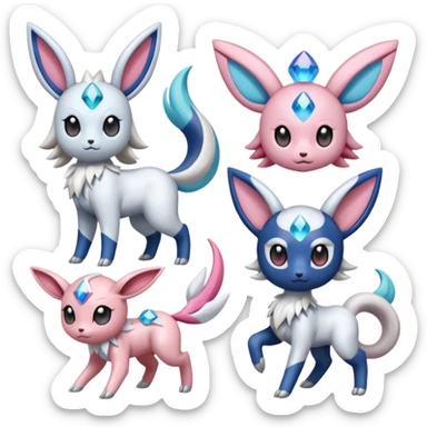 Palkia-Diancie-Absol-Sylveon-Jirachi-Meloetta-fusion  sticker