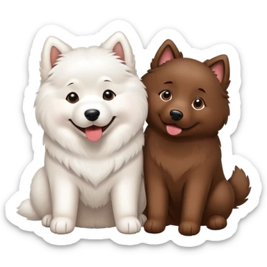 Samoyed and brown lab sticker