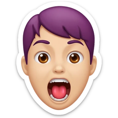 Plum cute face screaming  sticker