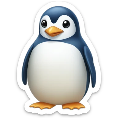 kawaï blue pudgy penguin hatching sticker