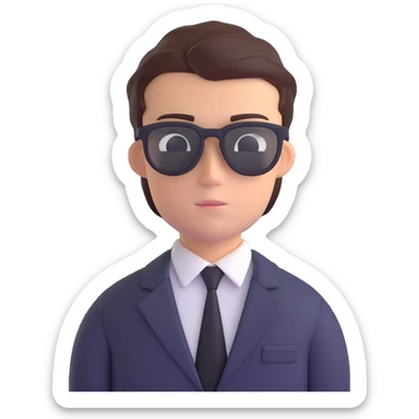 a young agent, no sunglasses, looks inexperienced sticker