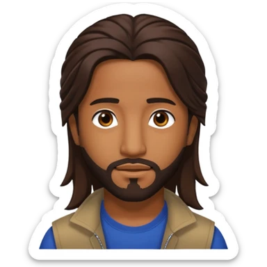 Omarion with long dark brown hair sticker