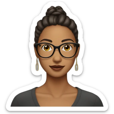 girl-with-glasses-with-paperclips-earrings sticker