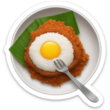 Nasi lemak with spoon sticker