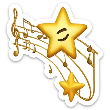 Shooting star - music staff sticker