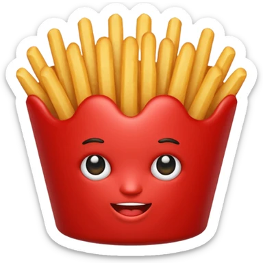 Red French frize emoji sticker