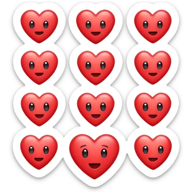 Create a hand drawn flat minimal love reaction emoji for a new social media app sticker