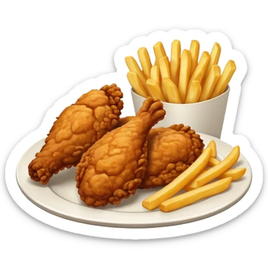 Fried chicken with fries sticker