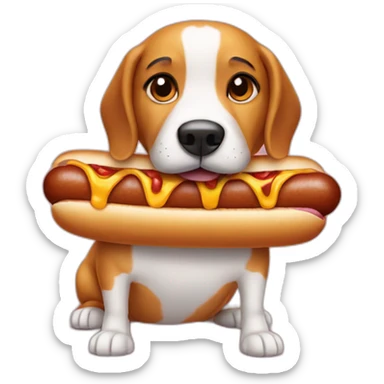 Dog in hot dog sticker