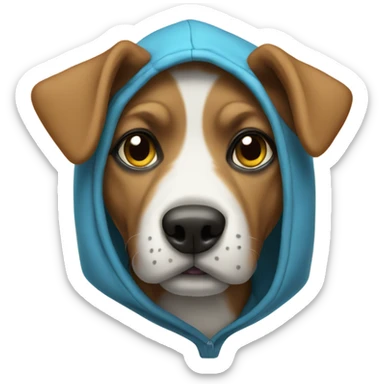 Dog wearing hoodie sticker