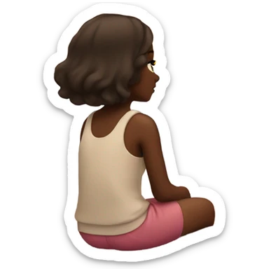 Girl watching sunset sticker