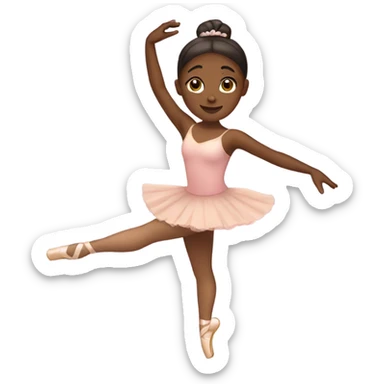 brown skin ballerina sticker