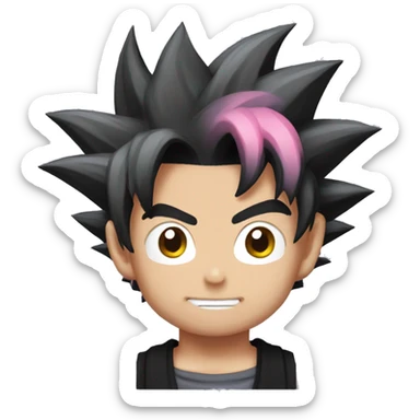 goku black with pink hair sticker