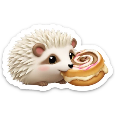 hedgehog eating a cinnamonroll sticker