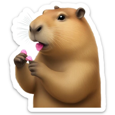Capybara blowing kisses sticker