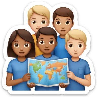 children Holding Maps sticker
