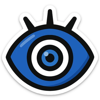 Evil eye 🧿 icon in a flat toon style  sticker