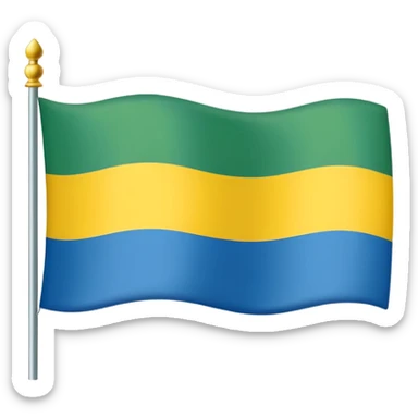 3 horizontal lines with 1st color Green, 2nd color Yellow and 3rd color Blue on the Flag sticker