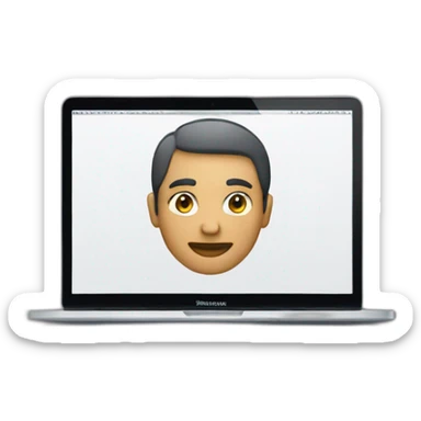 Person working on macbook laptop sticker