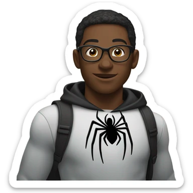 black spider-man go to school  sticker