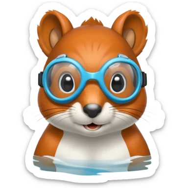squirrel with swimming goggles sticker