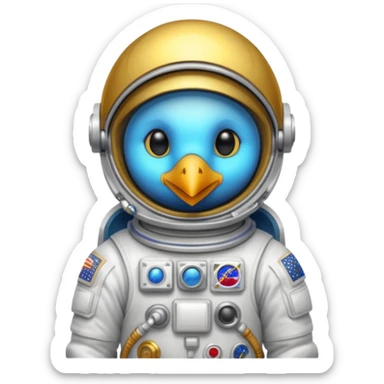 bird with astronaut suit sticker