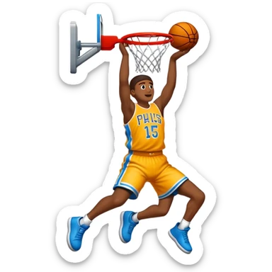 Un basketteur qui fait un dunk sticker