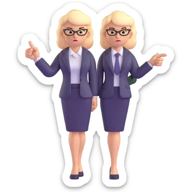 full body angry profesora pointing finger sticker