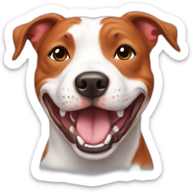 happy red staffie sticker