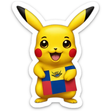 pikachu with ecuador flag sticker