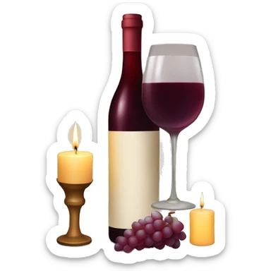 Wine and candles sticker