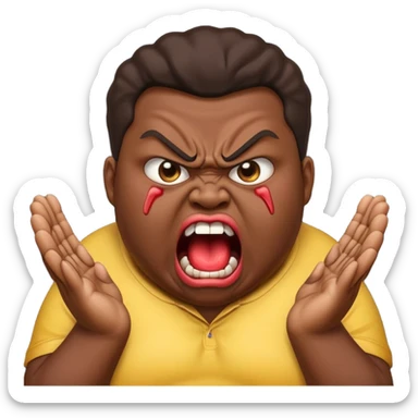 gum tsion emoji very not nice rude shouting ragebaiter fat ugly fat  black sticker