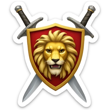 two swords coat of arms with lion on one side and snake on the other  sticker
